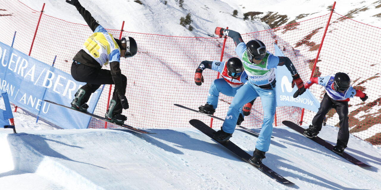 Bernat Ribera i Lou Soncourt vencedors de la Copa d’Espanya Movistar de Snowboardcross (SBX) a la seva 1a fase a Baqueira Beret
