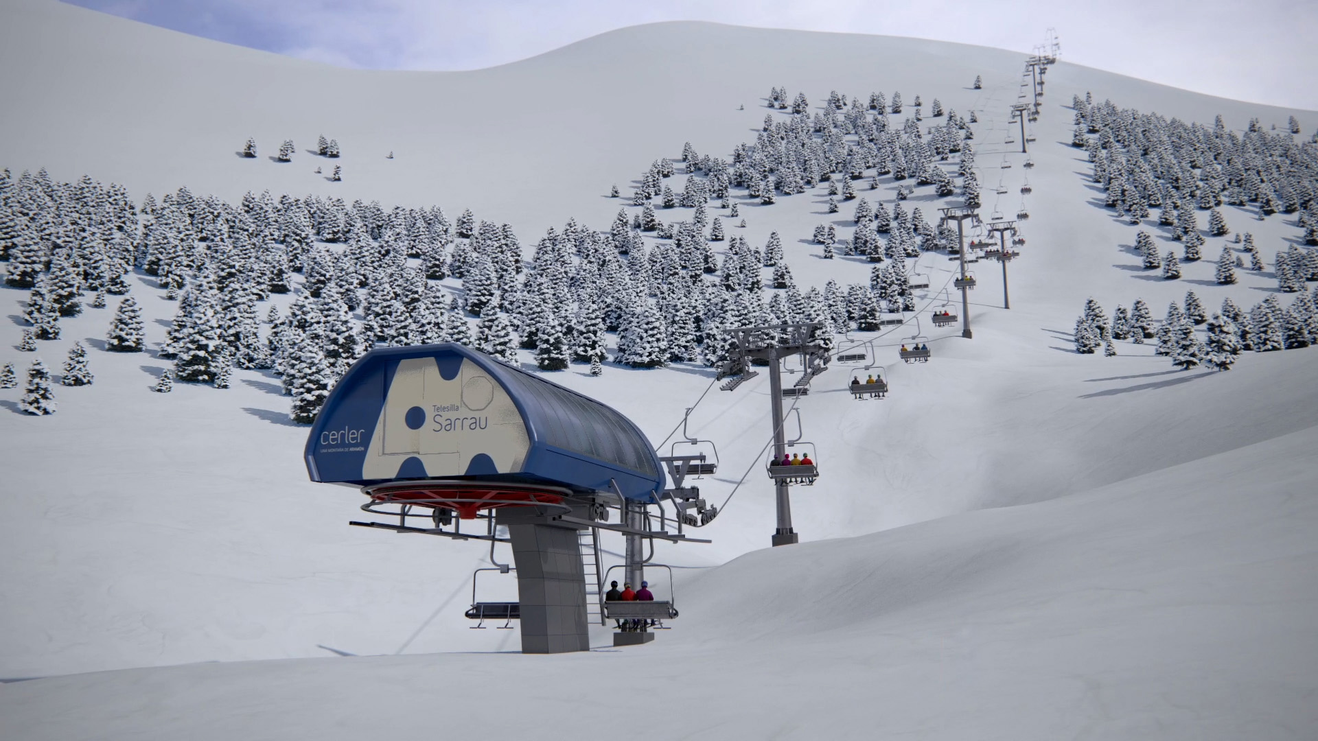 Recreación del telesilla Sarrau